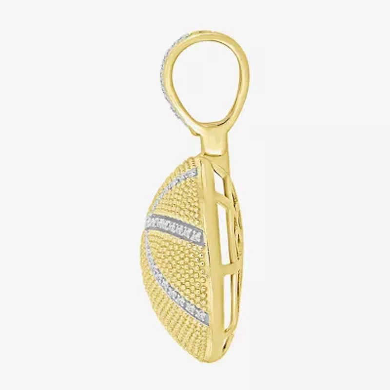 Basketball Mens 1/5 CT. Natural White Diamond 10K Gold Pendant