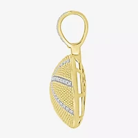 Basketball Mens 1/5 CT. Natural White Diamond 10K Gold Pendant
