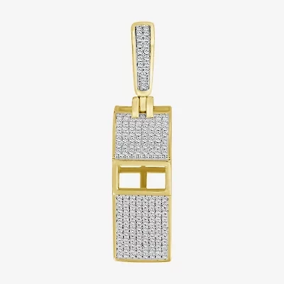 Coach Whistle Mens 1/3 CT. T.W. Natural White Diamond 10K Gold Pendant