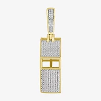 Coach Whistle Mens 1/3 CT. T.W. Natural White Diamond 10K Gold Pendant
