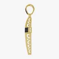 Mens 1/2 CT. T.W. Natural Black Diamond 10K Gold Cross Pendant