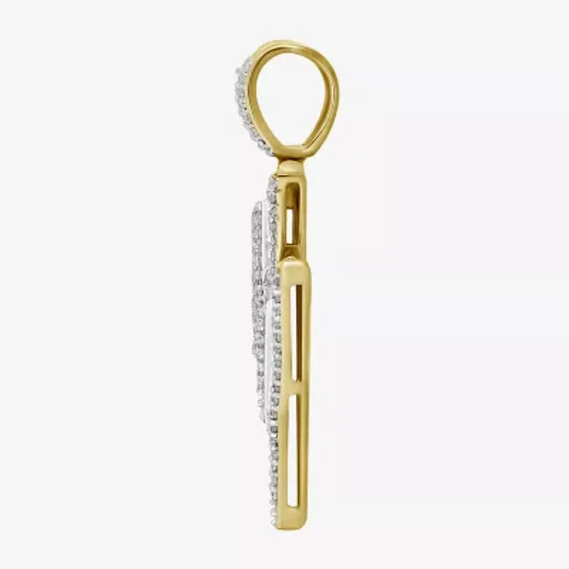 Mens 1/4 CT. T.W. Natural White Diamond 10K Gold LIghtning Bolt Pendant