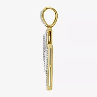 Mens 1/4 CT. T.W. Natural White Diamond 10K Gold LIghtning Bolt Pendant