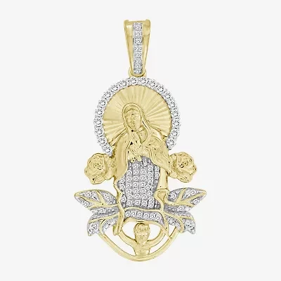 Lady Of Guadalupe Mens 1/3 CT. T.W. Natural White Diamond 10K Gold Pendant
