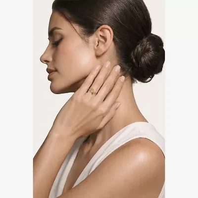 Harry Potter (F/Si2) Womens Lab Grown Diamond Accent Genuine Green Aventurine 14K Gold Over Silver Cocktail Ring