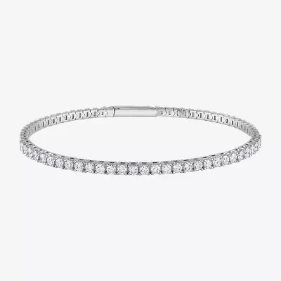 (G / Si1-Si2) Womens 2 CT. T.W. Lab Grown White Diamond Sterling Silver Bangle Bracelet