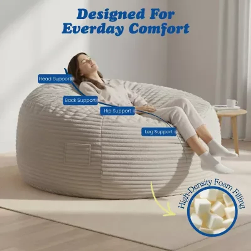 Sealy® Bala Corduroy Memory Foam Bean Bag Chair