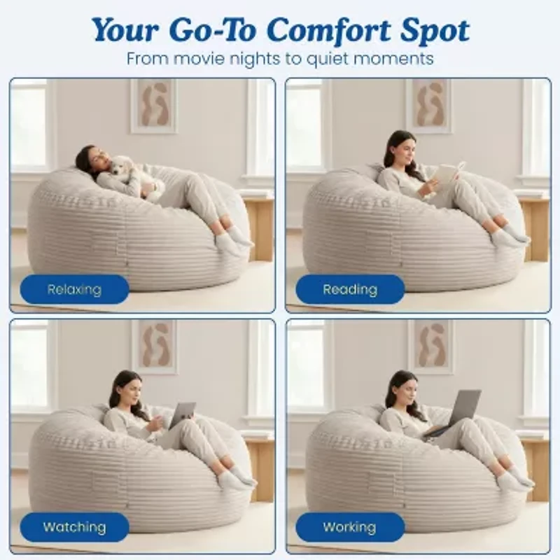 Sealy® Bala Corduroy Memory Foam Bean Bag Chair