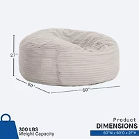Sealy® Bala Corduroy Memory Foam Bean Bag Chair