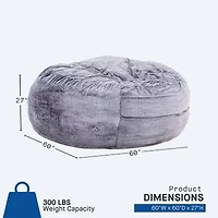 Sealy® Bala Faux Fur Memory Foam Bean Bag Chair