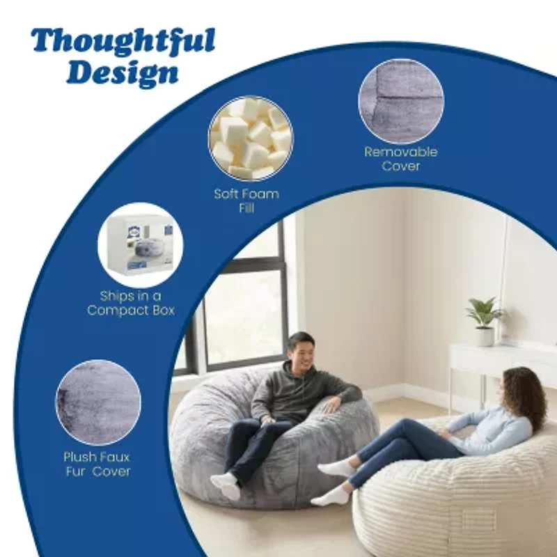 Sealy® Bala Faux Fur Memory Foam Bean Bag Chair