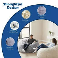 Sealy® Bala Faux Fur Memory Foam Bean Bag Chair