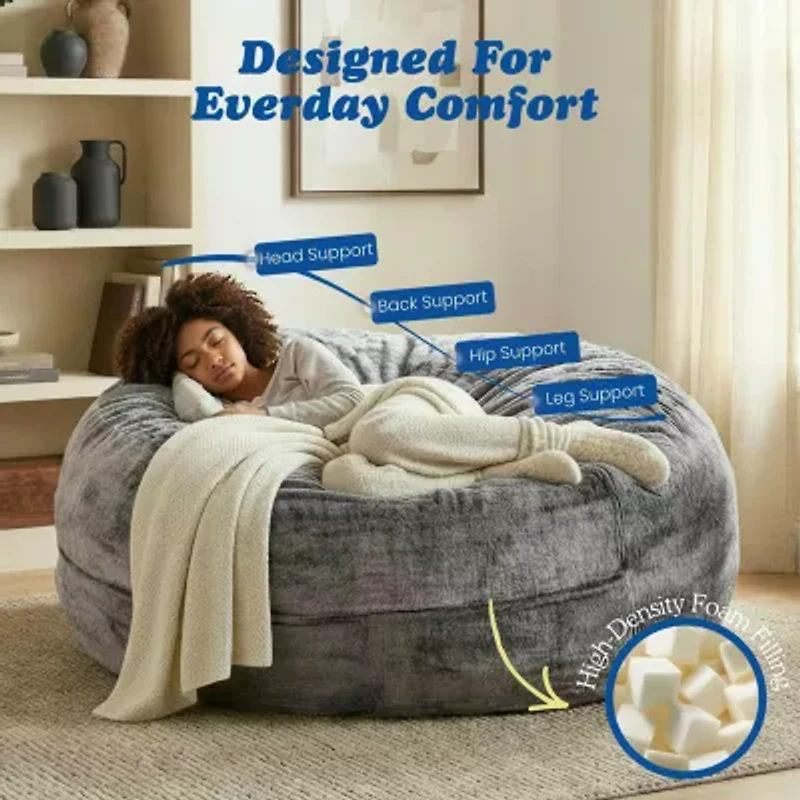 Sealy® Bala Faux Fur Memory Foam Bean Bag Chair