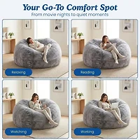 Sealy® Bala Faux Fur Memory Foam Bean Bag Chair