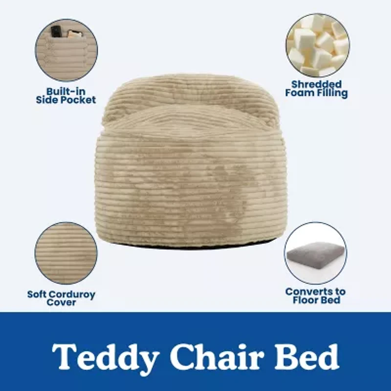 Sealy® Teddy 2-in-1 Memory Foam Bean Bag Chair