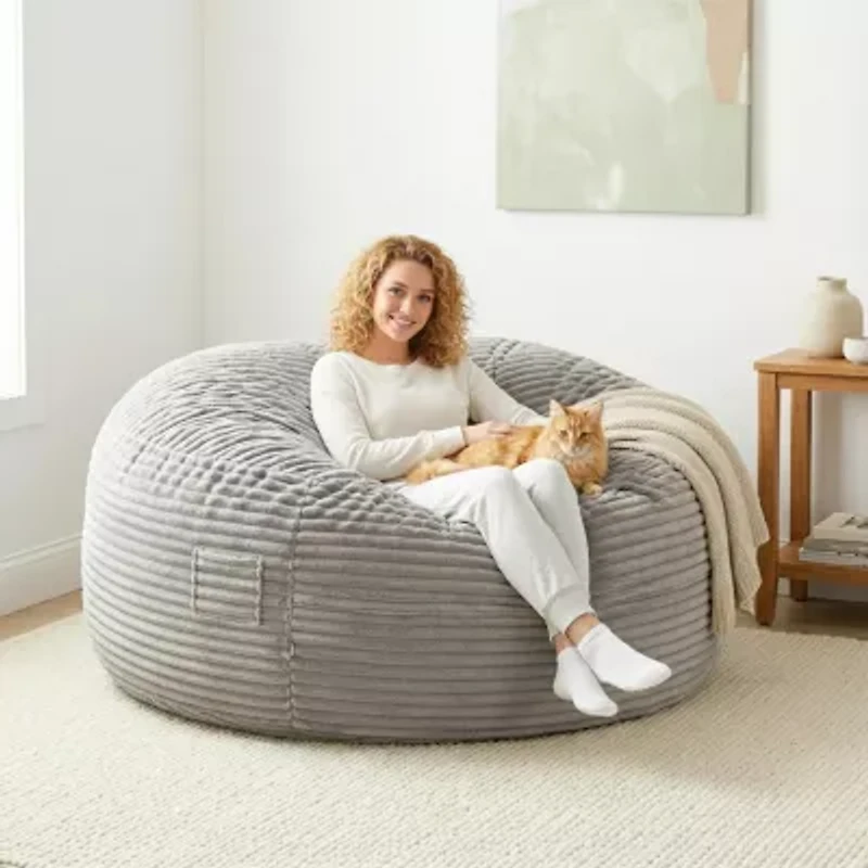 Sealy® Kade Corduroy Memory Foam Bean Bag Chair