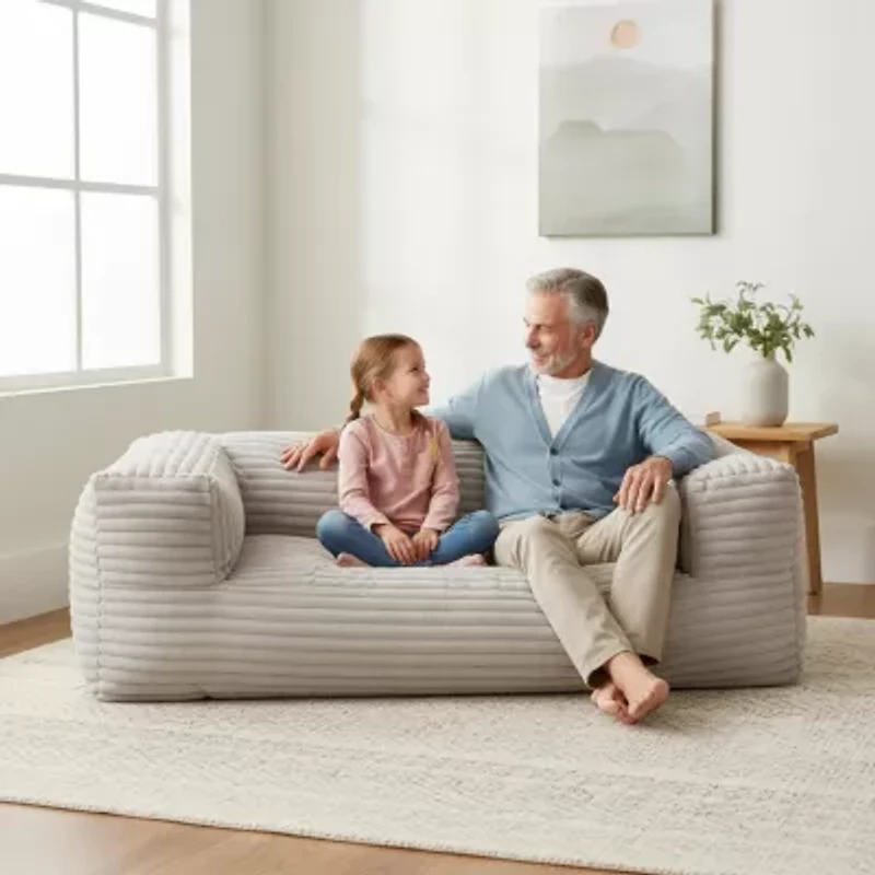 Sealy® Redd Corduroy Memory Foam Bean Bag Sofa-Style Chair