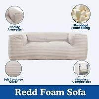 Sealy® Redd Corduroy Memory Foam Bean Bag Sofa-Style Chair