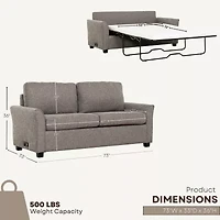 Honor Curved Slope-Arm Sleeper Sofa