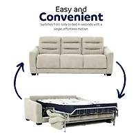 Stearns & Foster® Luca 83" Queen Sleeper Sofa with 8" Pocket Coil Mattress