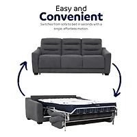 Stearns & Foster® Luca 83" Queen Sleeper Sofa with 8" Pocket Coil Mattress