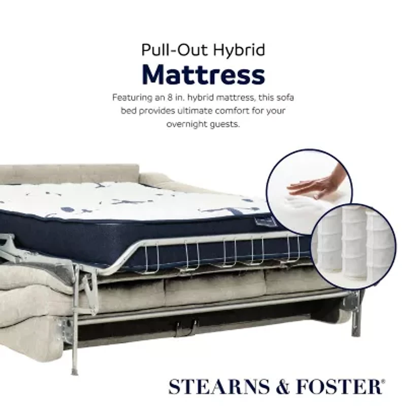 Stearns & Foster® Luca 83" Queen Sleeper Sofa with 8" Pocket Coil Mattress