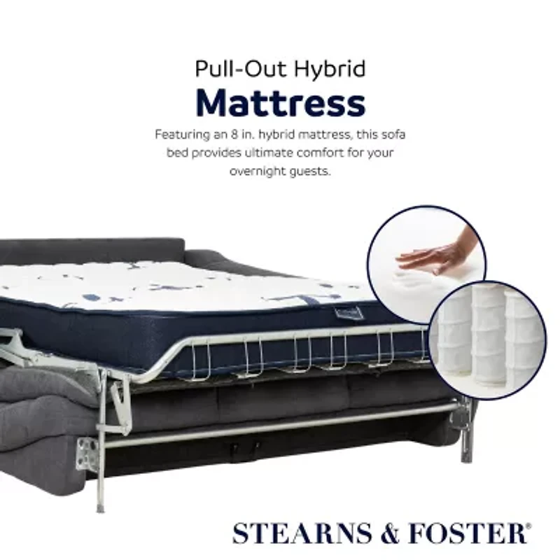 Stearns & Foster® Luca 83" Queen Sleeper Sofa with 8" Pocket Coil Mattress