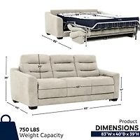 Stearns & Foster® Luca 83" Queen Sleeper Sofa with 8" Pocket Coil Mattress