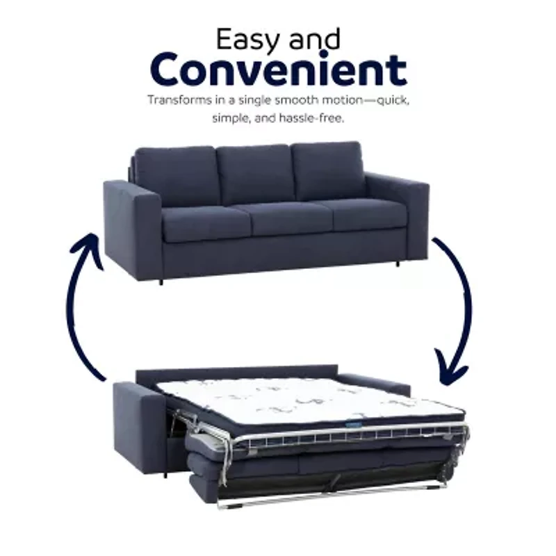 Stearns & Foster® Paolo 82" Queen Sleeper Sofa with Memory Foam Mattress