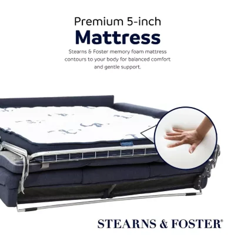 Stearns & Foster® Paolo 82" Queen Sleeper Sofa with Memory Foam Mattress