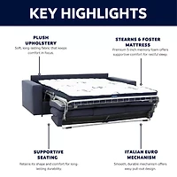 Stearns & Foster® Paolo 82" Queen Sleeper Sofa with Memory Foam Mattress