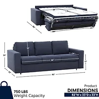 Stearns & Foster® Paolo 82" Queen Sleeper Sofa with Memory Foam Mattress