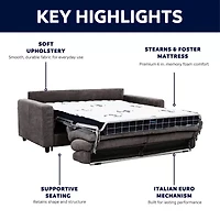 Stearns & Foster Atillio 80" Queen Sleeper Sofa with Memory Foam