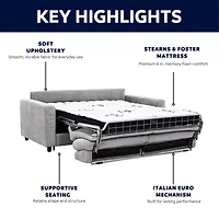 Stearns & Foster Atillio 80" Queen Sleeper Sofa with Memory Foam