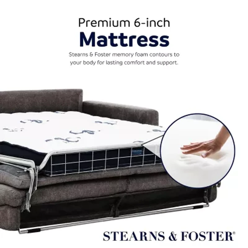 Stearns & Foster Atillio 80" Queen Sleeper Sofa with Memory Foam
