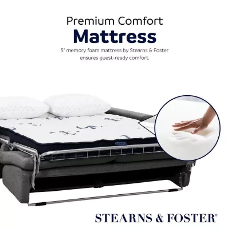 Stearns & Foster® Giotto 78" Full Sleeper Sofa with Memory Foam Mattress