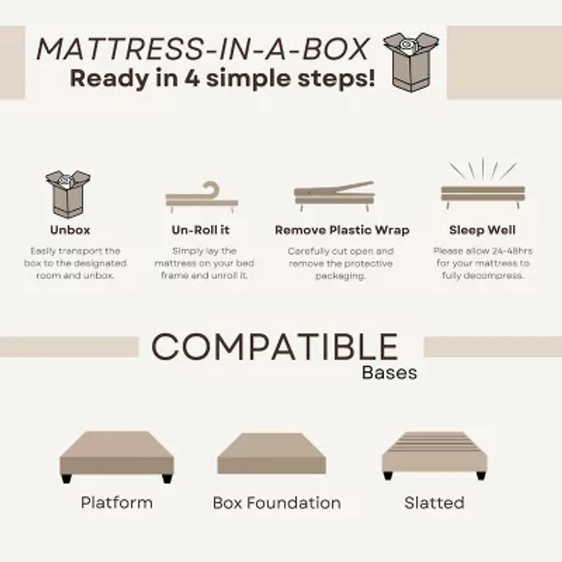 Primo Divine 8" Medium/Firm Gel Memory Foam Tight Top - Mattress a Box