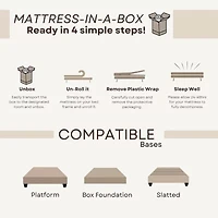 Primo Divine 8" Medium/Firm Gel Memory Foam Tight Top - Mattress a Box