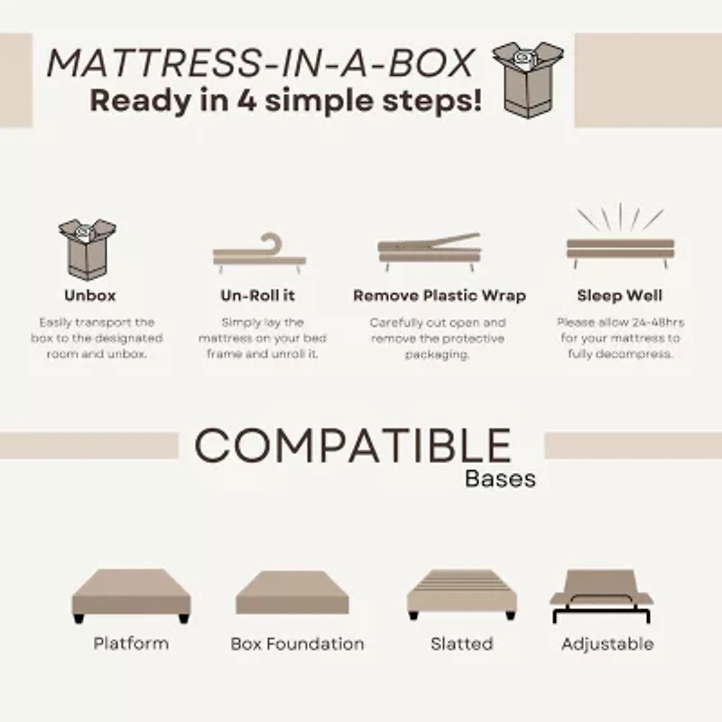 Primo Divine Super 10" Medium Gel Memory Foam Tight Top - Mattress a Box