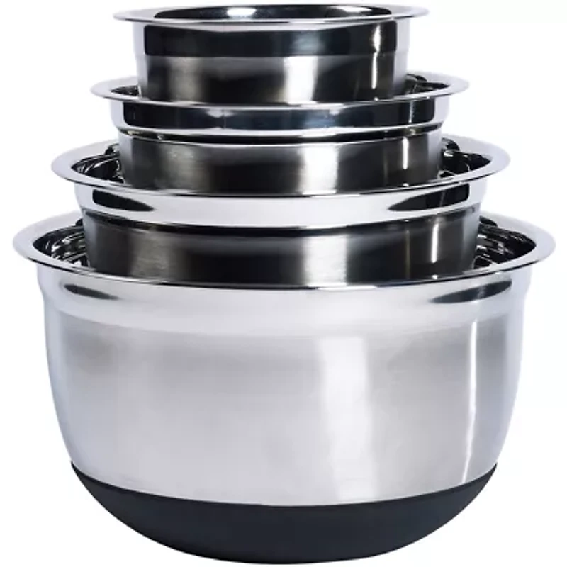 Denmark® 4-pc. Stainless Steel Mixing Bowl Set with Silicone Base
