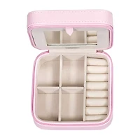 Mele and Co Josette Mirrored Pink Jewelry Travel Case