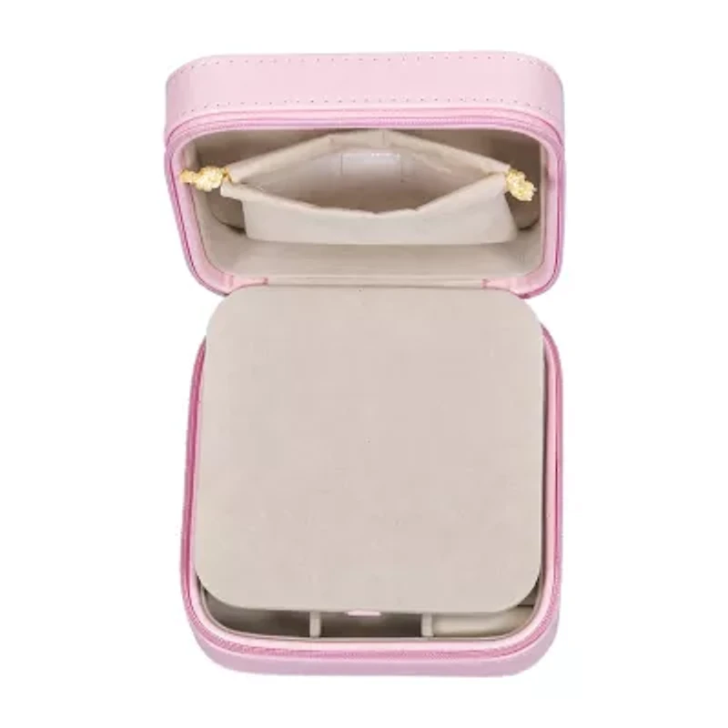 Mele and Co Josette Mirrored Pink Jewelry Travel Case