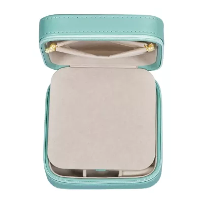 Mele and Co Josette Mirrored Aqua Jewelry Travel Case