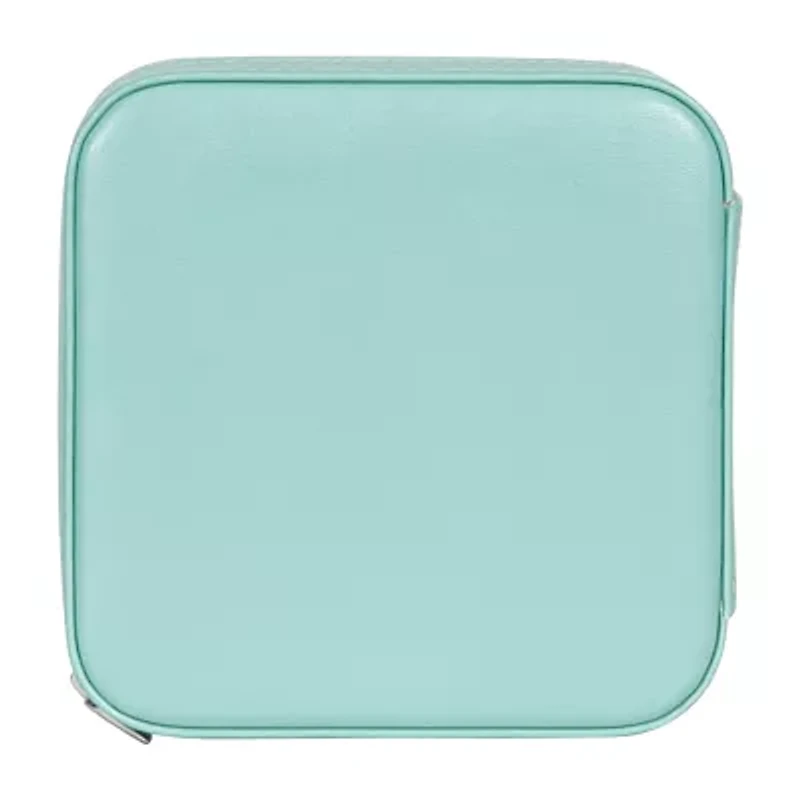 Mele and Co Josette Mirrored Aqua Jewelry Travel Case