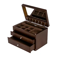 Mele and Co Brisbane Walnut-Finish Jewelry Box