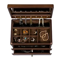 Mele and Co Brisbane Walnut-Finish Jewelry Box