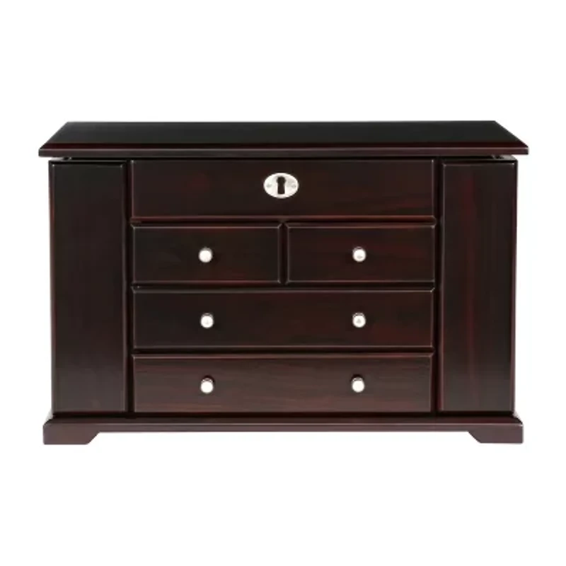 Mele and Co Ellington Mahogany-Finish Jewelry Box