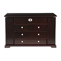 Mele and Co Ellington Mahogany-Finish Jewelry Box
