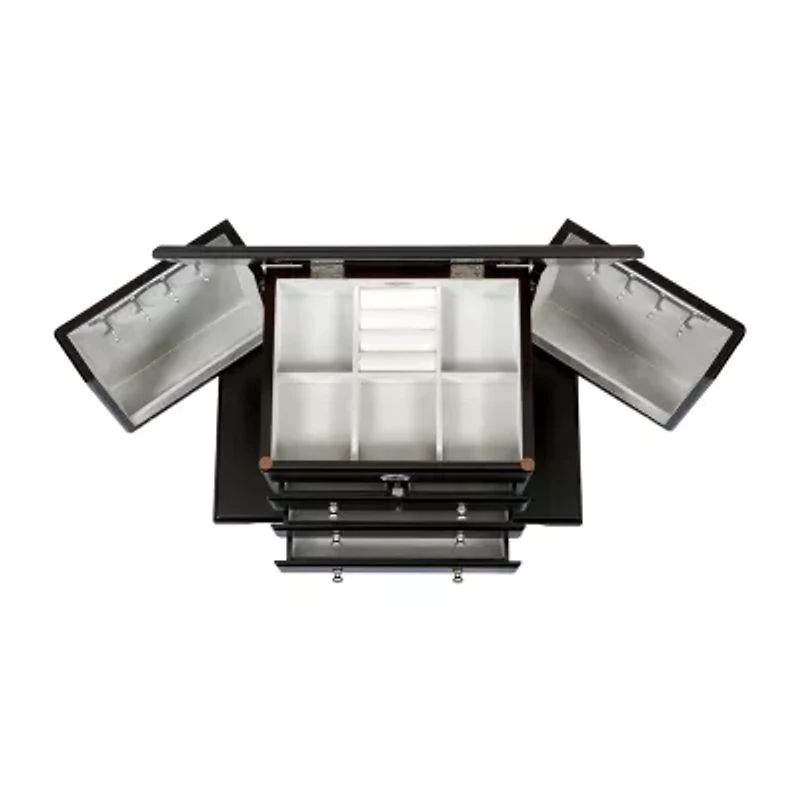 Mele and Co Ellington Mahogany-Finish Jewelry Box