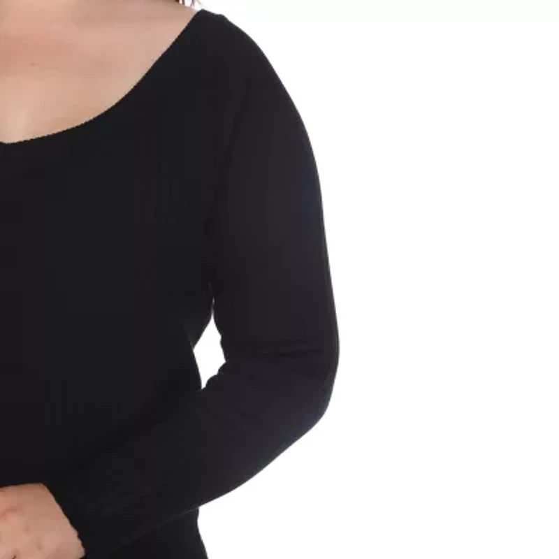 White Mark Womens Plus Long Sleeve Casual Bodycon Dress